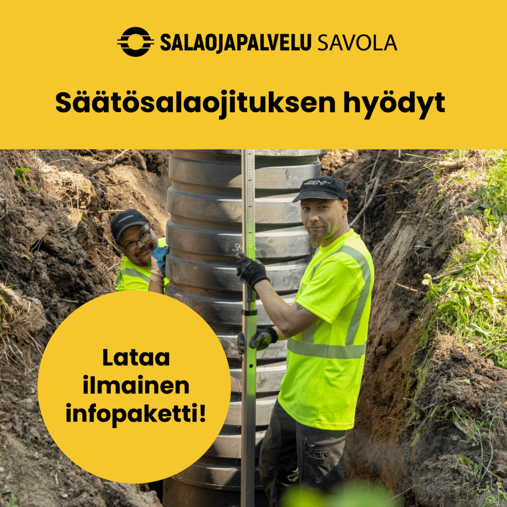 Lataa ilmainen palveluesite: Säätösalaojituksen hyödyt | Salaojapalvelu Savola
